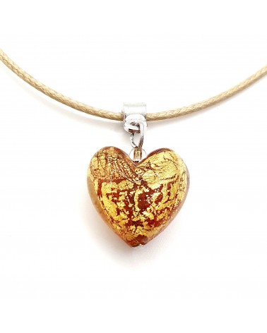 Pendentif coeur en verre de Murano bijoux fantaisies verre de Murano