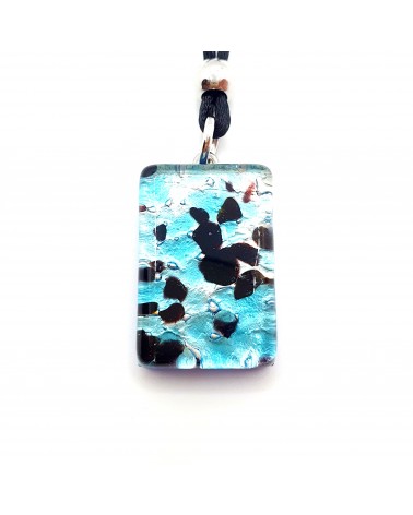 Pendentif rectangle en verre de Murano made in Italie