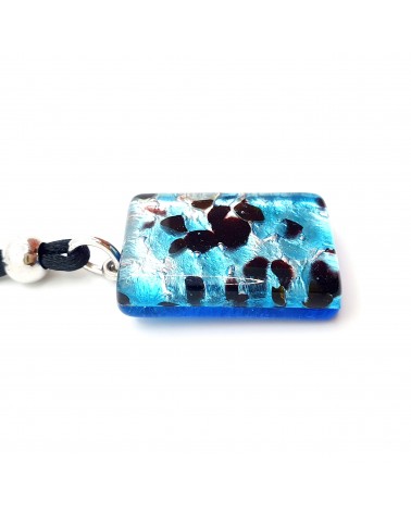 Pendentif rectangle en verre de Murano made in Italie