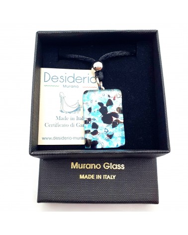 Pendentif rectangle en verre de Murano made in Italie