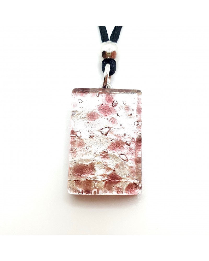 Pendentif rectangle en verre de Murano made in Italie