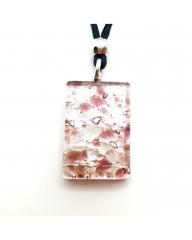 Pendentif rectangle en verre de Murano made in Italie