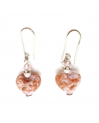 Boucles d'oreilles Monachella coeur bijoux fantaisie verre de Murano bijoux Murano