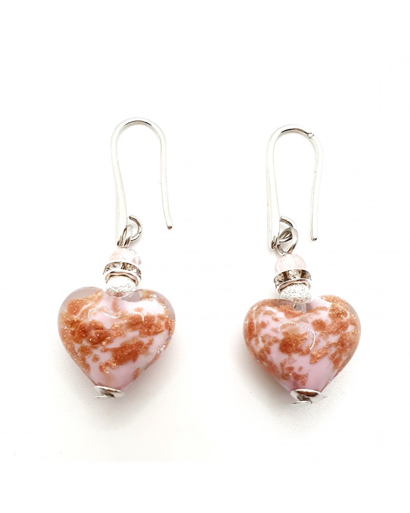 Boucles d'oreilles Monachella coeur bijoux fantaisie verre de Murano bijoux Murano