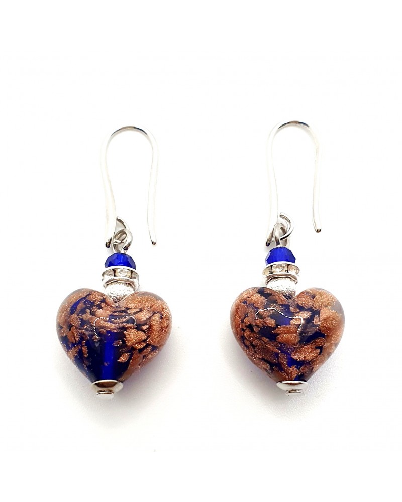 Boucles d'oreilles Monachella coeur bijoux fantaisie verre de Murano bijoux Murano