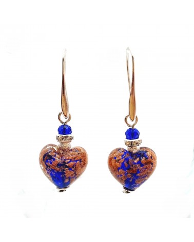 Boucles d'oreilles Monachella coeur bijoux fantaisie verre de Murano bijoux Murano