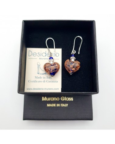 Boucles d'oreilles Monachella coeur bijoux fantaisie verre de Murano bijoux Murano