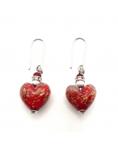 Boucles d'oreilles Monachella coeur bijoux fantaisie verre de Murano bijoux Murano