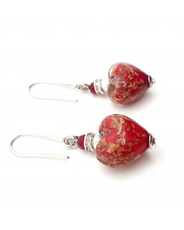 Boucles d'oreilles Monachella coeur bijoux fantaisie verre de Murano bijoux Murano