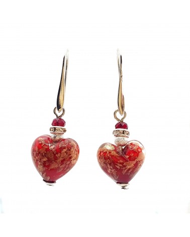 Boucles d'oreilles Monachella coeur bijoux fantaisie verre de Murano bijoux Murano