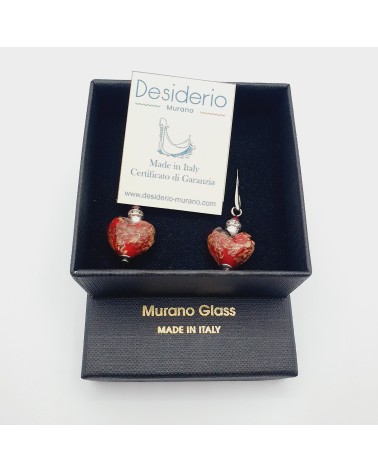 Boucles d'oreilles Monachella coeur bijoux fantaisie verre de Murano bijoux Murano