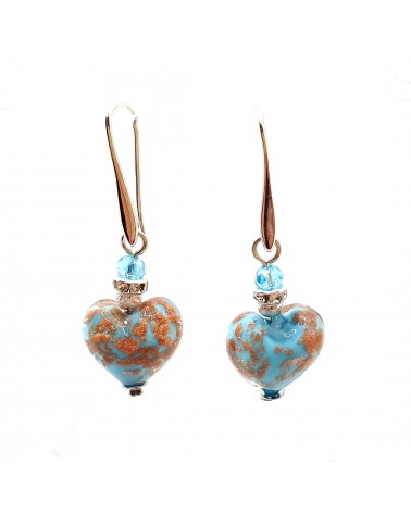 Boucles d'oreilles Monachella coeur bijoux fantaisie verre de Murano bijoux Murano