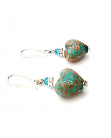 Boucles d'oreilles Monachella coeur bijoux fantaisie verre de Murano bijoux Murano