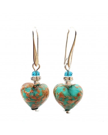 Boucles d'oreilles Monachella coeur bijoux fantaisie verre de Murano bijoux Murano