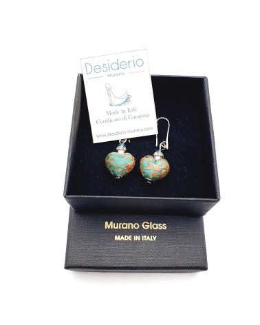 Boucles d'oreilles Monachella coeur bijoux fantaisie verre de Murano bijoux Murano