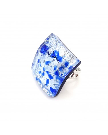 Bague carré verre Murano bijoux fantaisies