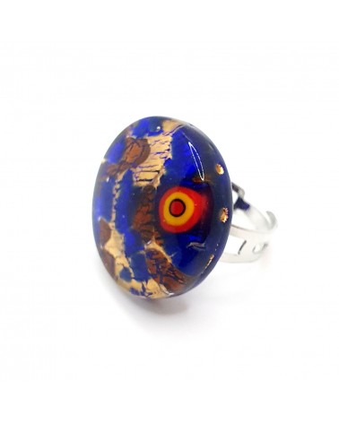 Bague ronde verre Murano bijoux fantaisies