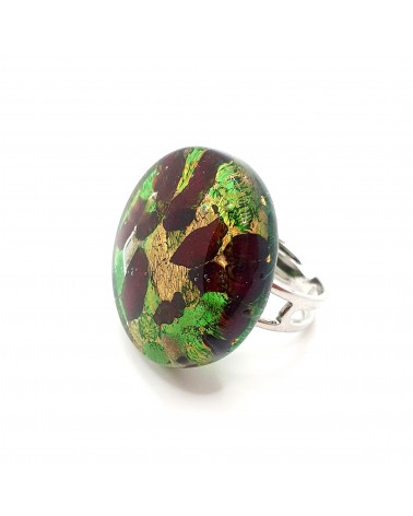 Bague ronde verre Murano bijoux fantaisies