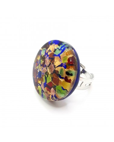 Bague ronde verre Murano bijoux fantaisies