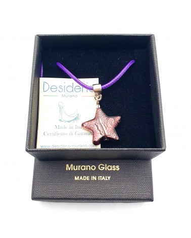 Pendentif étoile en verre de Murano bleu bijoux fantaisies verre de Murano