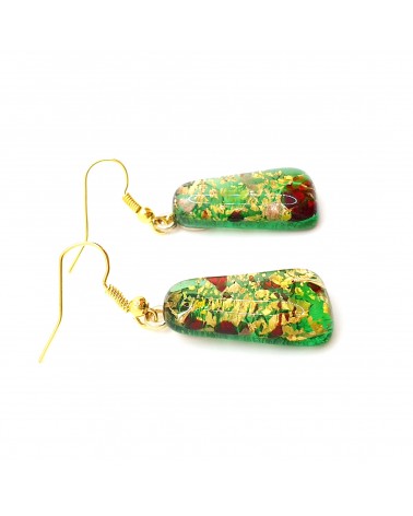 boucles d'oreilles trapèze verre Murano bijoux fantaisies