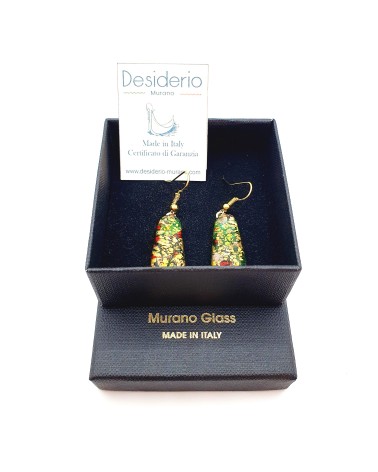 boucles d'oreilles trapèze verre Murano bijoux fantaisies