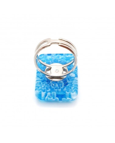 Grande bague en verre de Murano et murrine bijoux fantaisies fait à la main