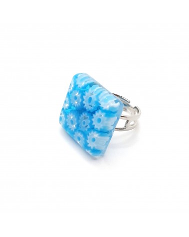 Grande bague en verre de Murano et murrine bijoux fantaisies fait à la main