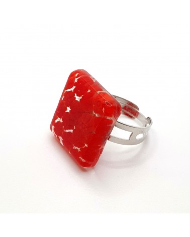 Grande bague en verre de Murano et murrine bijoux fantaisies fait à la main