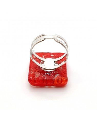 Grande bague en verre de Murano et murrine bijoux fantaisies fait à la main