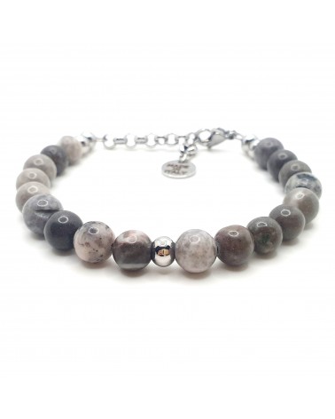 Bracelet Pierres Naturelles Gris bijoux fantaisies made in Italie