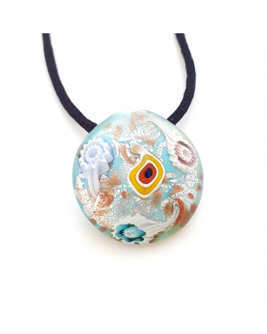 Pendentif coquille bombée en verre de Murano bijoux fantaisies  artisans italiens