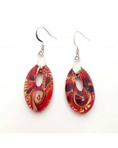 Boucles d'oreilles goutte en verre de Murano bijoux fantaisies fait à la main Bijoux Murano