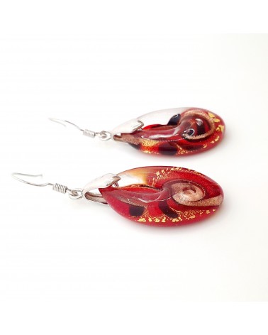 Boucles d'oreilles goutte en verre de Murano bijoux fantaisies fait à la main Bijoux Murano