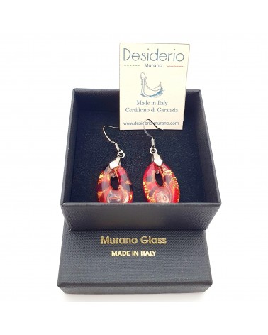 Boucles d'oreilles goutte en verre de Murano bijoux fantaisies fait à la main Bijoux Murano