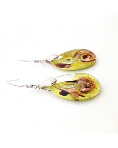 Boucles d'oreilles goutte en verre de Murano bijoux fantaisies fait à la main Bijoux Murano