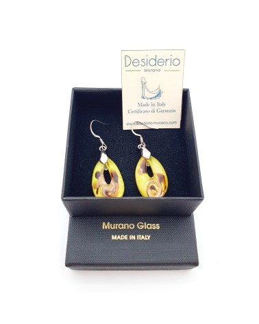 Boucles d'oreilles goutte en verre de Murano bijoux fantaisies fait à la main Bijoux Murano