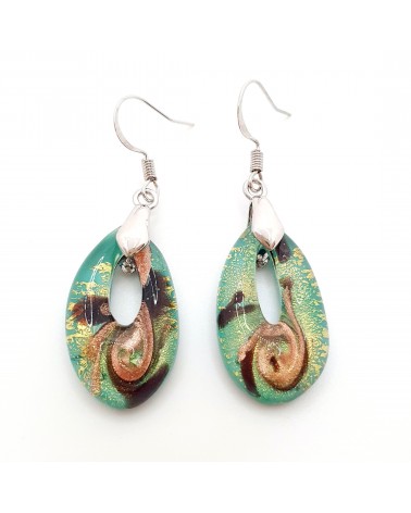 Boucles d'oreilles goutte en verre de Murano bijoux fantaisies fait à la main Bijoux Murano