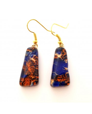 boucles d'oreilles trapèze verre Murano bijoux fantaisies