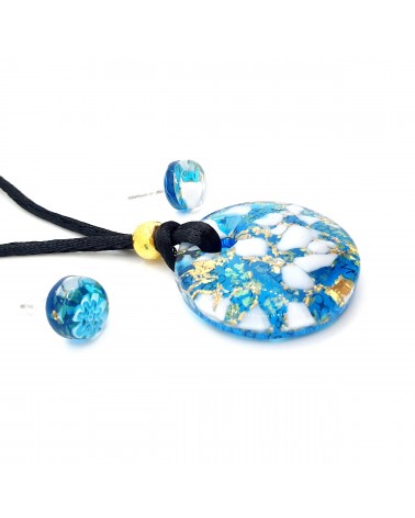 Parure ronde en verre de Murano bijoux fantaisies fait à la main bijoux Murano