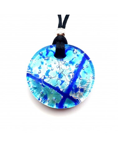 Pendentif rond en verre de Murano bijoux fantaisies artisans italiens