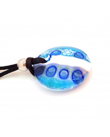 Pendentif rond en verre de Murano et murrina bijoux fantaisie