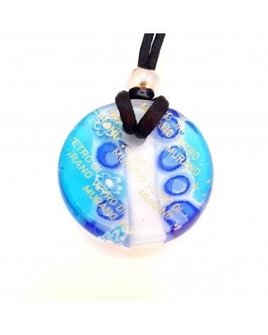 Pendentif rond en verre de Murano et murrina bijoux fantaisie