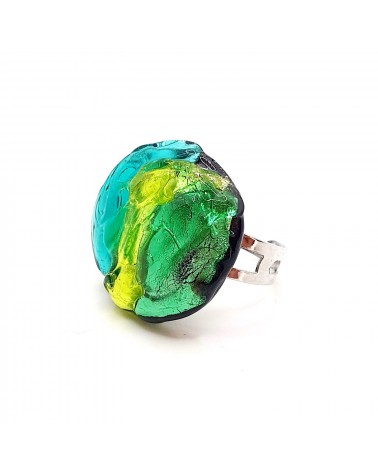 Bague ronde en verre de Murano collection vague made in Italy