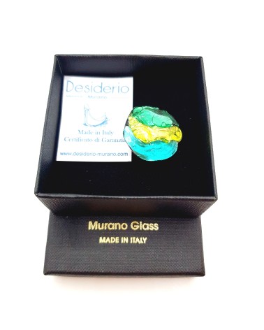 Bague ronde en verre de Murano collection vague made in Italy