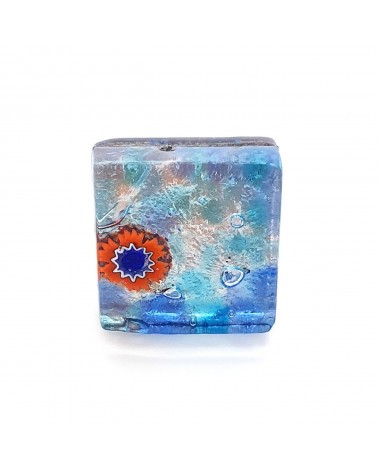 Bague carré en verre de Murano et murrine bijoux fantaisies artisans italiens