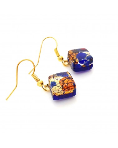 boucles d'oreilles carré verre Murano bijoux fantaisies