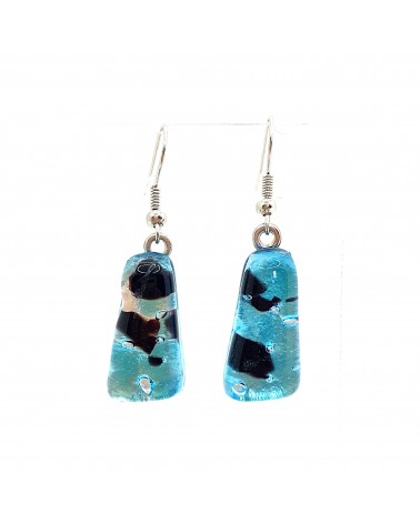 Boucles d'oreilles trapèze en verre de Murano made in Italy bijoux