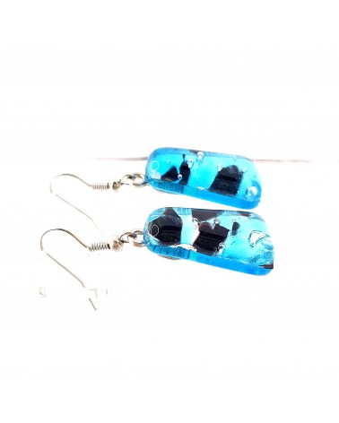 Boucles d'oreilles trapèze en verre de Murano made in Italy bijoux