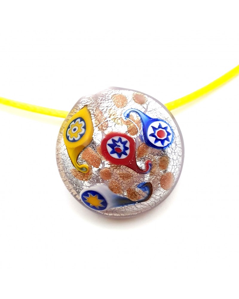 Pendentif coquille bombée en verre de Murano bijoux fantaisies créateurs italiens